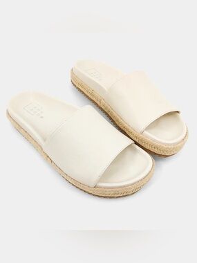 SHU SHOP Women's Crisanta Bone Sandal Slip On Slipper Bone 8.5 Off White Comfy